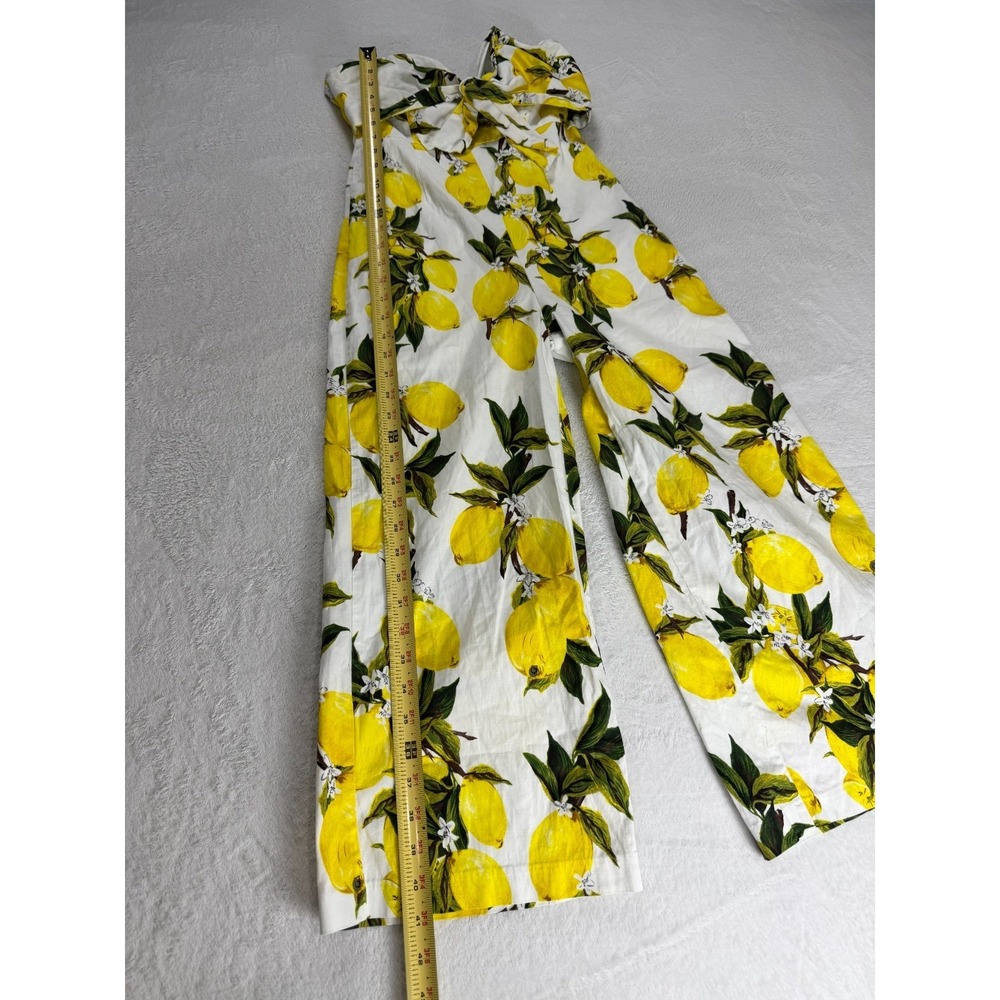 English Factory Jumpsuit Womens S White Yellow Lemon Print Tie Strapless Knotted - Picture 11 of 13